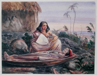 Eine Beerdigung in Tahiti, ca. 1841-48