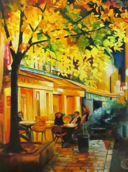 Herbstabend im Café