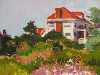 Buntes Gartenhaus