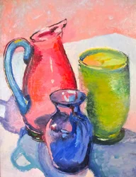 Buntes Glas Stillleben
