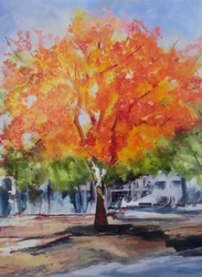 Lebendiger Herbstbaum