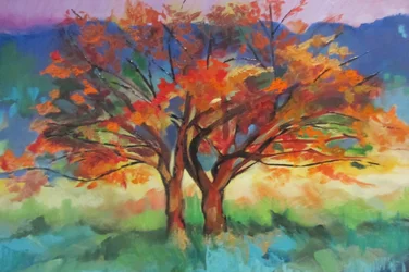 Lebendige Herbstbäume