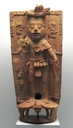 Weihrauchbrenner in Form des Maisgottes auf einer Schildkröte, Nord-Yucatán-Halbinsel, Postklassische Periode, 900-1000 n. Chr.