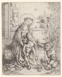 Die Heilige Familie bei der Rosenhecke