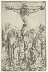 Die Kreuzigung mit Maria und dem Heiligen Johannes und zwei heiligen Frauen