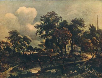 Die rustikale Brücke, ca. 17. Jahrhundert