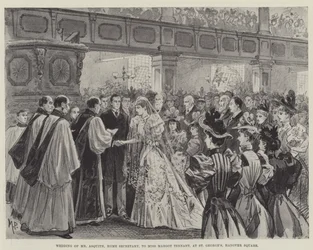 Hochzeit von Herrn Asquith, Innenminister, mit Fräulein Margot Tennant, in St. George