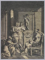 Psyche bringt Venus einen Becher Wasser aus dem Jungbrunnen