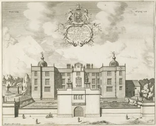 Beaudesert Halle und Park: Kupferstich, 1653-1686