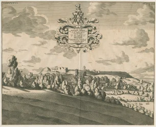 Tutbury Schloss - Fernansicht: Kupferstich, undatiert [ca. 1686]