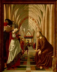 Christus und die Ehebrecherin, Tafel aus den Geschichten von Christus, St. Wolfgang Altar