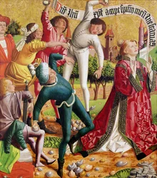 Die Steinigung des Heiligen Stephanus, aus dem Altarbild des Heiligen Stephanus, c.1470