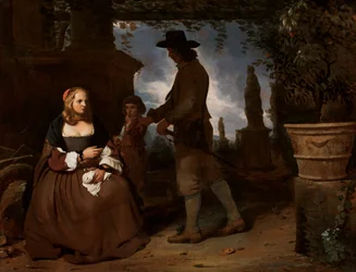 Ein junges Paar und ein Junge in einem Garten, um 1650
