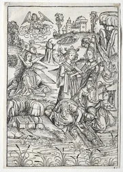 Der Schatzbehalter: Moses von der Tochter des Pharao gefunden (recto)