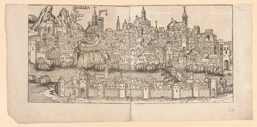 Nürnberger Chronik: Topographische Ansicht von Basel, Schweiz