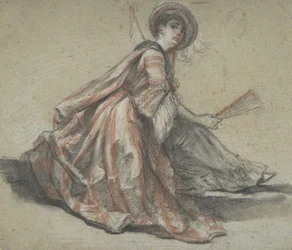 Eine Dame mit einem Fächer, 18. Jahrhundert