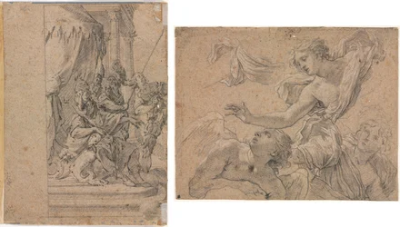Studien von Engeln (recto); Panthea vor Kyros? (verso)