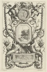 Ornamentales Paneel mit einem Medaillon mit einem Opfer