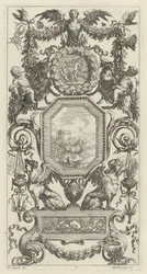 Ornamentales Paneel mit geflügelter Harpyie