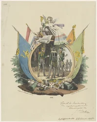 Medaillon mit Freiwilligen Jägern der Leidener Hochschule, 1830