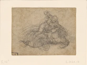 Michelangelo - David und Goliath. Verso Architekturstudien, ca. 1550-1556, I, 32c