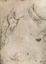Männliche Beine, Studie von Michelangelo. Gabinetto dei Disegni e delle Stampe, Uffizien, Florenz
