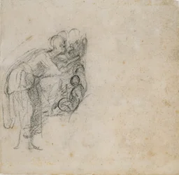 Seite aus einem Skizzenbuch: Eine Frau in Schwarz, ca. 1490-1560