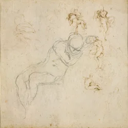Recto: Acht Figurenstudien. Verso: Figurenstudie, ca. 1490-1560