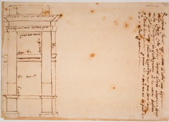 Seitenansicht des Grabmals von Julius II, Autograph-Memento