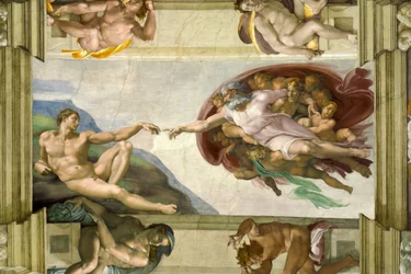 Sixtinische Kapelle Decke (1508-12): Erschaffung Adams
