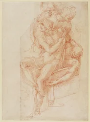Studie von Lazarus und zwei Begleitfiguren (rote Kreide auf Papier)