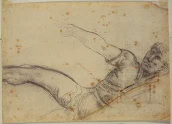 Studie einer nicht-autographischen Figur und Inschrift