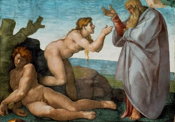 Die Erschaffung Evas, Decke der Sixtinischen Kapelle im Vatikan, 1508-1512