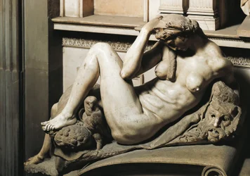 Die Nacht, Detail vom Grabmal Giuliano de’ Medicis, Herzog von Nemours