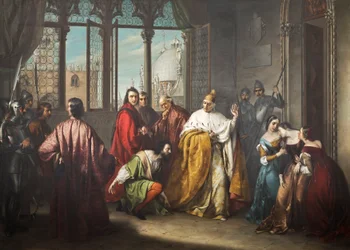 Der Doge Francesco Foscari schickt seinen Sohn Jacopo in die Verbannung ("I due Foscari")