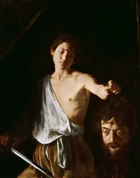David mit dem Kopf von Goliath, 1606 (Detail)