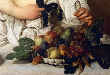 Bacchus, Detail mit Obstschale, ca. 1589