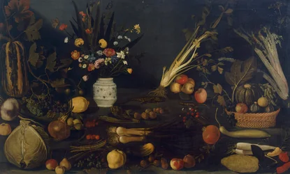 Stillleben mit Blumen und Pflanzen