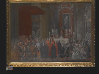 Eine religiöse Zeremonie zur Thronbesteigung von Ferdinand IV. von Neapel