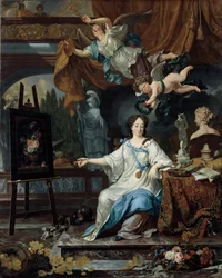 Allegorisches Porträt einer Frau, wahrscheinlich Rachel Ruysch (1664-1750)