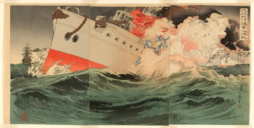 Heftige Seeschlacht vor Takushan (Daikosan oki kaigun no gekisen)