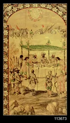 Die Eroberung Mexikos: Hernando Cortes befiehlt die Zerstörung der Schiffe und trifft die Botschafter von Montezuma im Jahr 1520