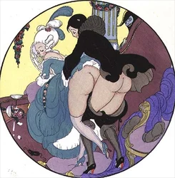 Ein Lehrer greift seinen Schüler an, Tafel 26 aus „Die Freuden des Eros“, 1901 in Leipzig veröffentlicht