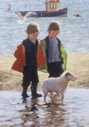 Mit dem Hund spazieren