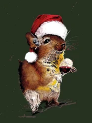 Weihnachts-Degu auf Waldgrün, 2020