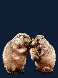 Verlobte Präriehunde auf Mitternachtsblau, 2020