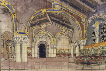 Bühnenbild für die Oper Die Zarenbraut von N. Rimski-Korsakow, 1899