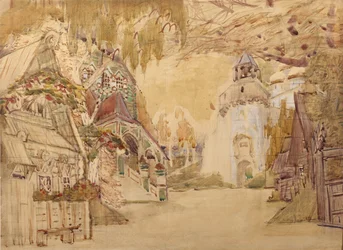 Bühnenbild für die Oper Die Zarenbraut von N. Rimski-Korsakow, 1899