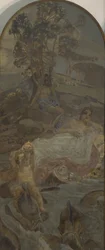 Venus, Amor und Paris, mittleres Panel des Paris-Urteils-Triptychons