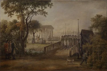 Wachwechsel auf der Wiese der Zarin in Sankt Petersburg, 1799